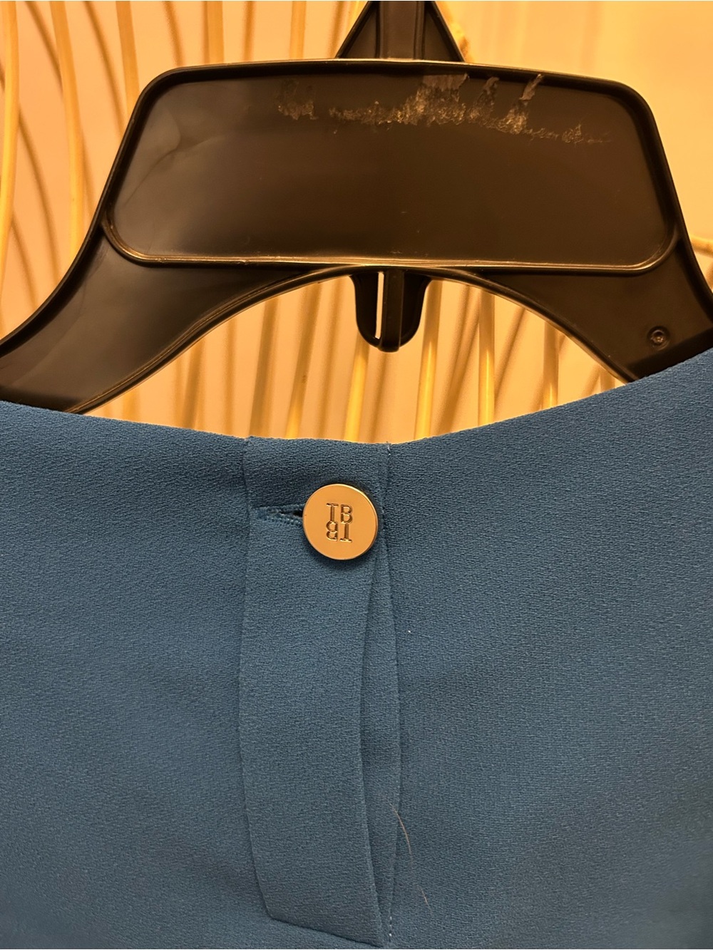 Ted Baker London cobalt blue dress with gold label detail